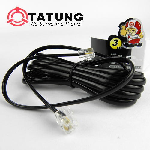【TATUNG】電話延長線(3m/黑)3入組 TBAV-C144 【TATUNG】電話延長線(3m/黑)3入組 TBAV-C144