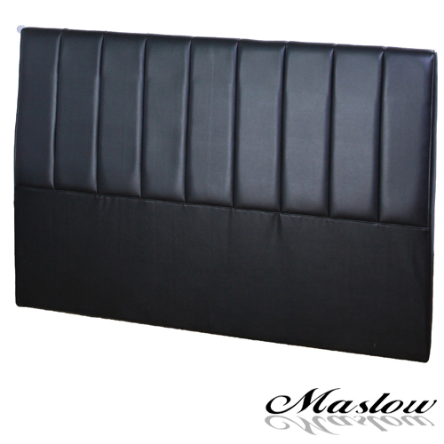 【Maslow-簡約線條皮製】加大床頭-6尺(黑)
