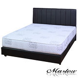 【Maslow-簡約線條黑色皮製】加大床組-6尺(不含床墊)