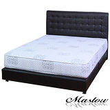 【Maslow-時尚格紋黑色皮製】加大床組-6尺(不含床墊)