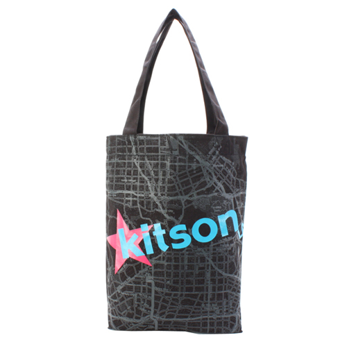 Kitson LOGO地圖購物托特包-黑色