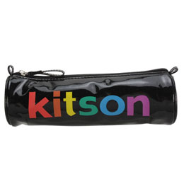 【好物分享】gohappy 購物網Kitson 繽紛閃耀銀蔥LOGO漆皮筆袋-黑好嗎遠 百 百貨