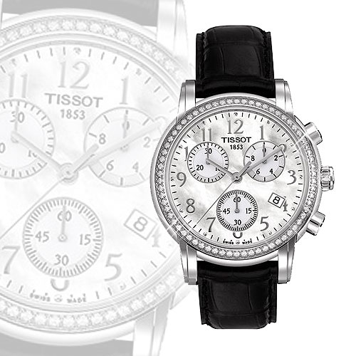 TISSOT Dressport 珍珠貝三眼計時鑽錶(T0502171611201) TISSOT Dressport 珍珠貝三眼計時鑽錶(T0502171611201)