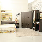 《Loha》樂生活雙人房間8件組+4x6衣櫃-含床墊(胡桃/白橡)