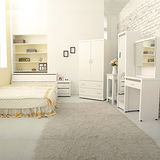 《Loha》樂生活雙人房間8件組+4x6衣櫃-含床墊(白色)