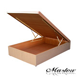 【Maslow-40公分白橡特殊邊框】單人後掀床架-3.5尺