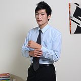 JIA HUEI 長袖男仕吸濕排汗防皺襯衫 3158 條紋藍 [台灣製造]