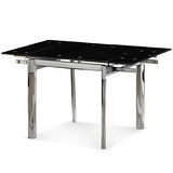 《幸福屋》莉諾4.3尺黑色玻璃拉合桌(33106)