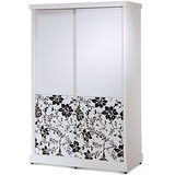《威那》4X7尺白色推門衣櫃(17490)