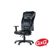 吉加吉 透氣高背 PU皮椅  024(黑皮面) 附大腰枕 3D立體(大顆)坐墊  電腦/辦公椅 台灣製 GXG Furniture
