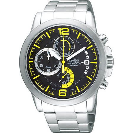 【好物分享】gohappy 線上快樂購ALBA ACTIVE 街頭時尚計時腕錶(VD50-X010Y)-黃時標評價台中 三越