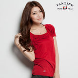 【FANTINO】嚴選方領秀氣針織衫(紅) 077102