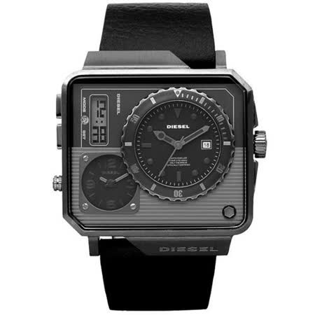 【好物推薦】gohappyDIESEL 飆風戰士多時區腕錶(DZ7241)-黑哪裡買愛 買 手機