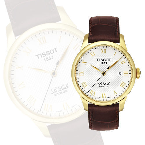 TISSOT Le Locle 力洛克圖騰紋機械錶(T41541373)-金