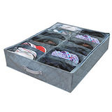 《超值2入》日式竹炭收納透明鞋盒-12格