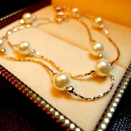 【網購】gohappy簡約復古韓版精緻雙層珍珠鍍金手鏈開箱買 購 網