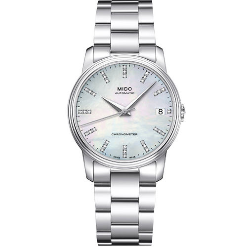 MIDO Baroncelli III 真鑽機械腕錶(M0102081111600)-銀/33mm MIDO Baroncelli III 真鑽機械腕錶(M0102081111600)-銀/33mm