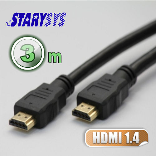 STARY高級線材-HDMI - 3公尺圓線A-type-(公-公) STARY高級線材-HDMI - 3公尺圓線A-type-(公-公)