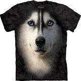 『摩達客』美國進口【The Mountain】自然純棉系列 哈士奇犬臉 設計T恤 (預購)