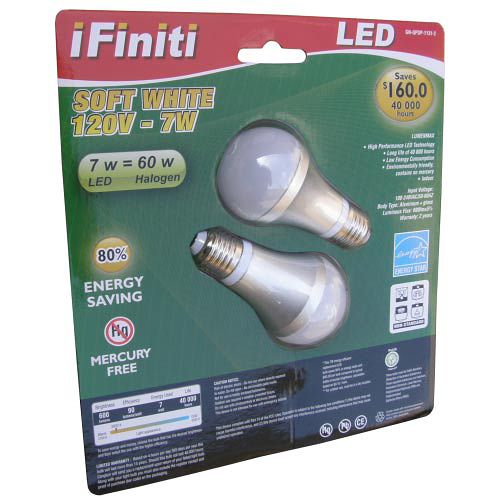 【未來之光】LED7W-超節能／省電／環保LED燈泡-黃光-2入組／1盒透明包裝