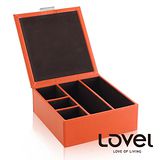 【LOVEL】義大利設計皮革辦公收納-有蓋方形5格置物盒
