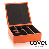 【LOVEL】義大利設計皮革辦公收納-有蓋方形7格置物盒