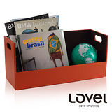 【LOVEL】義大利設計皮革辦公收納-雜誌/CD收納盒
