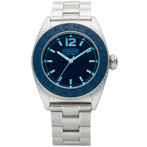 COACH Andee 紐約時尚大三針中性錶(鋼帶／藍) C014501381