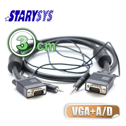曜兆STARY高級線材VGA加AUDIO線二合一-3公尺圓線(公-公) 曜兆STARY高級線材VGA加AUDIO線二合一-3公尺圓線(公-公)