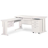CD淺灰色L型辦公桌櫃組264-8(100x150)