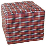 【特大型】48公分(寬)[喜氣紅]蘇格蘭條紋-沙發椅