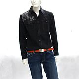 『摩達客』美國進口設計品牌【AT Collins】黑色復刻貴族繡紋長袖襯衫