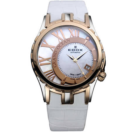 【私心大推】gohappy 線上快樂購EDOX Grand Ocean 偏心機械腕錶(E37008357RNA)-玫瑰金/39mm推薦臺中 愛 買