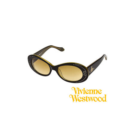 【網購】gohappy 購物網Vivienne Westwood太陽眼鏡★時尚閃亮晶鑽復古大框面★英倫龐克墨鏡(黑) VW624 04價錢大 遠 擺