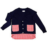 『摩達客』美國LA設計品牌【Suvnir】深藍紅格紋針織衫外套