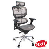 吉加吉 頂級人體工學椅 TW-SLB3 拋光鋁合金 黑框灰網 頭枕前置款 主管/電腦椅 外銷重量級