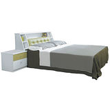 【康特爾】5尺白色雙人床組-床頭箱+全封式床底(不含床頭櫃、床墊)/(11748-1)