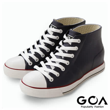 【勸敗】gohappy 線上快樂購GOA街頭時尚．男款內增高帆布款橡膠雨鞋-藍好用嗎天母 太平洋 百貨