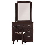 Bernice 簡單活動鏡框化妝台(含木椅)-可選色
