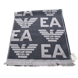【好物分享】gohappy 線上快樂購EMPORIO ARMANI 羊毛大字母LOGO雙面雙色圍巾-灰哪裡買大 远 百 台中