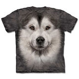 『摩達客』(預購)美國進口【The Mountain】自然純棉系列 哈士奇雪橇犬臉 設計T恤
