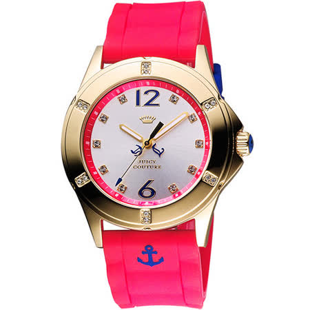 【私心大推】gohappy快樂購物網Juicy Couture 海軍水手時尚腕錶-銀/桃紅 J1900999評價如何桃園 三越