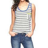 預購‧美國【GAP-2】女裝Luxe jersey striped ringer性感條紋背心(藍)