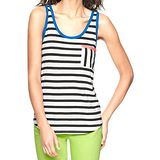 預購‧美國【GAP-2】女裝Luxe jersey striped ringer性感條紋背心(黑)