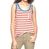預購‧美國【GAP-2】女裝Luxe jersey striped ringer性感條紋背心(紅)
