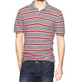 預購‧美國【GAP-2】男裝Multi striped雙色條紋POLO短衫(紅)