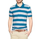 預購‧美國【GAP-2】男裝Wide stripe寬版條紋POLO短衫(藍綠)