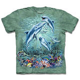 『摩達客』(預購)美國進口【The Mountain】自然純棉系列 尋十二海豚群 設計T恤