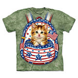 『摩達客』(預購)美國進口【The Mountain】自然純棉系列 背包愛國貓 設計T恤