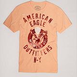 預購◈美國【AE-3】男裝SIGNATURE GRAPHIC仿舊老鷹短T恤(橘)